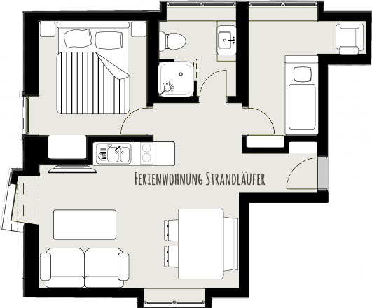 Grundriss der Ferienwohnung Strandläufer